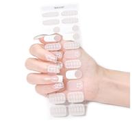 Vernis à Ongles Autocollants Gel Français Ongles Autocollants Vernis à Ongles Wraps Manucure Autocollants Gel Bandes à Ongles