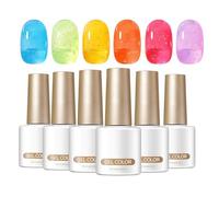 Vernis à ongles bubble effet gel,6 pièces vernis semi-permanent longue tenue | Vernis à ongles pour femmes - Pour mariage, voyages, rendez-vous, plage, trajets, quotidien, salon