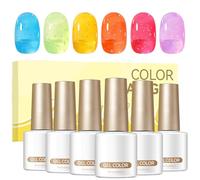 Vernis à ongles - Cosmétiques longue tenue à effet dégradé - Kit de gel bubble pour ongles,Pour Usage Domicile Salon Débutante Mariage Plage Voyage