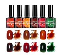 Vernis à Ongles Couleurs d'Automne - Ensemble de 6 Vernis Teintes Caramel et Ambre,Avec Pinceau À Ongles D'Automne Thème Hiver - pour Hommes Adolescente Dame Mère Spectacle Événement Formel