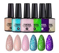 Vernis À Ongles Effet Craquelé - Lampe UV LED Base et Finition Gel pour Ongles Craquelés | Texture Lisse Vernis Pratique pour Voyage École Maison