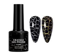 Vernis à ongles effet craquelé pour décorations avec brillance résistant | Appliquez ce gel UV sur socle blanche ou argentée pour révéler un motif de fissures éclatant et distinctif CN02
