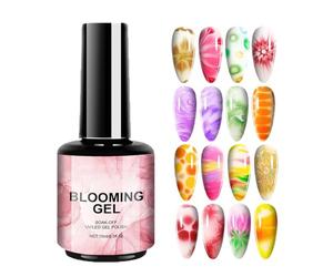 Vernis à ongles en floraison en gel, gel en fleurs à ongles,Polour à ongles en floraison à LED UV de 15 ml | Gel de ongles de l'aquarelle durable pour les voyages, extérieur, maison, voyage d'affaires