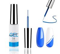 Vernis à ongles en gel bleu, gel pailleté pour French Nail Art, gel UV Shellac pour design d'ongles, gel Soak Off UV LED pour femme, DIY Salon (bleu, 8 ml)