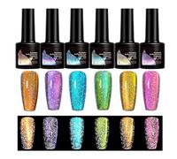 Vernis à Ongles en Gel Magnétique,Vernis À Ongles En Gel Arc En Étincelant | 6 Pièces Fournitures Manucure Naturel pour Étudiantes Salons Femmes Filles Soirées Spectacles Séances Photo