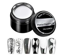 Vernis à ongles en gel métallique, gel de vernis à ongles réfléchissant,Vernis à ongles argenté 7 ml | Peinture réfléchissante haute brillance, gel à ongles effet métal 3D pour accessoires de manucure