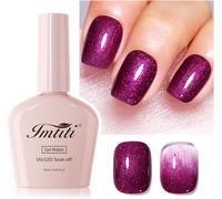 Vernis À Ongles En Gel Pailleté, 1pcs Starlight Rose Red Gel Polish Sparkle Soak Off Uv Led Gel Polish, Long Lasting, Nail Art Starter Manicure Salon Diy At Home For Women (10 Ml)