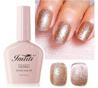 Vernis À Ongles En Gel Pailleté, 1pcs Vernis À Ongles En Gel Pailleté Or Champagne, Longue Durée, Manucure De Départ, Salon De Bricolage À Domicile Pour Les Femmes (10 Ml)