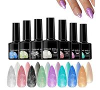 Vernis à ongles en gel UV, vernis à ongles perlé, 7,5 ml de gel chatoyant durable de longue date 8 pièces, Accessoires de manucure multicolores pour les passionnés de professionnels des débutants