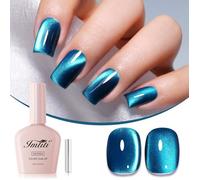 Vernis à ongles en gel yeux de chat-KAL-Vernis gel Cat Eye cyan holographique moonlight magnétique 10 ml