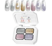 Vernis à ongles gel, 4 couleurs, pour femme, longue durée, avec dégradé de couleur, pour réunions conviviales, voyages et mariages