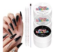 Vernis À Ongles Gel - 8 Ml, Couleur De Base Noir Et Blanc | Colle De Peinture Artistique Professionnelle | Manucure UV LED | Dessin De Griffonnage Précis Bricolage Salon De Toilettage Soins