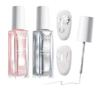 Vernis À Ongles Gel Art Liner Paint Design Set 2 Couleurs Facile À Appliquer Vernis À Ongles Gel La Peinture Au Trait Kit Sans Lampe Uv Gel Liner French Manucure Pour Drawing Diy Paint Nail Art