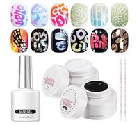 Vernis à ongles gel - Base coat professionnelle - Dessin de dentelle - Pour intérieur, maison, voyage, école, voyage, extérieur, amie, sœur, petite amie, épouse