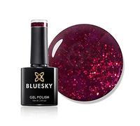 Vernis à ongles gel Bluesky, Ruby Ritz 80545, paillettes rouges, 10 ml de longueur, résistante aux puces, 10 ml (nécessite du séchage sous lampe à LED UV)