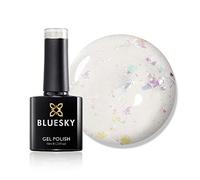 Vernis à ongles gel Bluesky, zillionaire 80527, paillettes épais, claires, transparentes, blanches durables, résistantes aux puces, 10 ml (nécessite du séchage sous lampe LED UV)