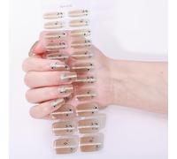 Vernis à ongles gel facile à appliquer - Couverture complète - Pas besoin de lampe - Manucure à domicile - Essentiel pour un usage domestique - Motifs d'ongles tendance