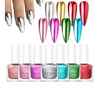 Vernis à ongles gel - Formule à séchage rapide, ongles effet miroir, kit d'ongles pour femme | 8 couleurs, finition brillante, tenue durable, facile à appliquer, idéal pour les salons, les vacances de