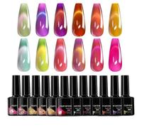 Vernis à ongles gel Fruit Lacquer - Collection de manucure pour femme - Douze nuances scintillantes et réfléchissantes - Pour la maison, le salon, un mariage, une fête