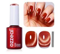 Vernis à ongles gel œil de chat 0,5 ml - Vernis à ongles gel magnétique orange avec aimant holographique pailleté - Vernis à ongles gel UV LED