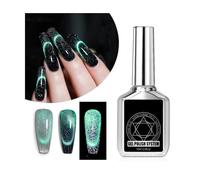 Vernis à ongles gel œil de chat cristal - Vert réfléchissant - Paillettes de chat - Vernis à ongles magnétique holographique - Finition brillante - Pour la maison ou le salon de manucure - 15 ml