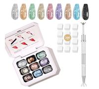 Vernis à ongles gel ombré, dégradé de couleur, avec 100 éponges à ongles et stylo de préhension, convient pour le bricolage en salon et en famille (B0)