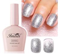 Vernis À Ongles Gel Pailleté, 1pcs Vernis À Ongles Gel Argenté Starlight, Vernis À Ongles Gel Uv Led Argenté, Manucure De Départ, Salon De Manucure Diy À La Maison Pour Les Femmes (10 Ml)[X227]