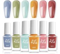 Vernis À Ongles Gel Pastel,6 Couleurs Printemps Été-Vernis À Ongles Gel Coloré À Séchage Rapide-Pas Besoin De Peinture Uv