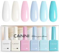 Vernis À Ongles Gel Semi Permanent 6 Couleur Uv Nail Polish Blanc Laiteux Rose Bleu Vert Semi-Permanent Valentinstag Für Maniküre Nageldesign 9ml