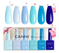 Vernis à Ongles Gel Semi Permanent 6 Couleur UV Nail Polish bleu clair vert light blue green Semi-permanent Valentinstag