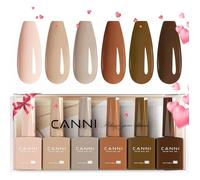 Vernis à Ongles Gel Semi Permanent 6 Couleur UV Nail Polish rose nude marron pink browm Semi-permanent Valentinstag für Maniküre