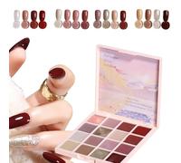 Vernis à Ongles Gel Solide,Palette de Vernis à Ongles Gel | Palette de vernis gel crème à ongles 16 couleurs,Vernis à ongles en Gel solide, colle de manucure pour femmes et filles, conception d'ongles