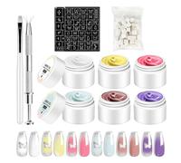 Vernis à ongles gel transparent pour extensions, formule auto-nivelante | Renforce les ongles naturels flexibles, crée des superpositions , offre une finition haute brillance, assure une