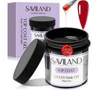 Vernis à ongles gel transparent Saviland Top Coat UV - 100 g - Sans essuyage - Soak Off UV LED - Pour débutants, professionnels et manucure à domicile Gel top coat grande capacité. Le gel top coat Sav