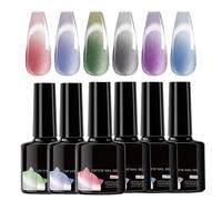 Vernis À Ongles Gel,Vernis Gel Thermochromique Changeant De Couleur - 6 Facile à Appliquer Manucure Résiste 21 Jours Idéal Déplacements Plage Mariage Voyage