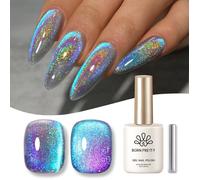 Vernis à Ongles Gels semi-permanents Magnétique Bleu Violet Holographique Pailleté Cat Magnetic Eye Gel U V Brillant Scintillant