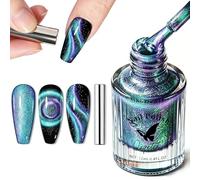Vernis à ongles œil de chat sans lampe UV - Vernis à ongles magnétique avec effet 3D, séchage rapide et longue durée pour nail art, 12 ml (ciel étoilé)