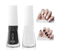 Vernis à Ongles,Lot de 2 Liquid Latex Peel Off,10ml Brillant Séchage Rapide & Longue Durée, à Base d'eau Vernis à Ongles pour DIY Nail Art Manucure(Blanc,Noir)