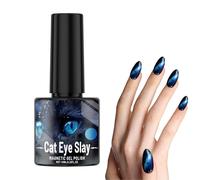 Vernis à ongles magnétique - Gel de vernis à ongles Jelly - gelée teintée - Vernis à ongles gel noir bleu pailleté - Vernis à ongles holographique à séchage rapide pour femmes, adultes, nouvel