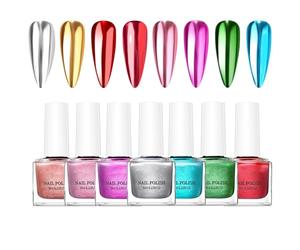 Vernis à ongles miroir - Effet miroir longue durée - Magnifique manucure brillante - 8 couleurs - Séchage rapide - Finition chromée réfléchissante - Ensemble de gel brillant - Beauty Nail Collec