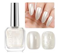 Vernis à ongles MIZHSE Perle blanche, vernis à ongles à séchage rapide à base d'huile avec paillettes scintillantes, sans lampe UV, sans TPO, sans HEMA, pour manucure DIY à la maison ou au salon, 16