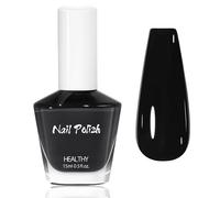 Vernis à Ongles Noir - 15ML Brillant Sèche Rapide & Longue Durée, Vernis Non Toxique, Effet Naturel Brillant, Sans Lampe UV, Vernis à Paillettes pour Manucure DIY à Domicile, Nail polish (Schwarz)