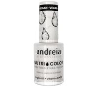 Vernis à Ongles NutriColor, Finition Brillante, Tenue Longue Durée, Respirant, Couleur NC1 Blanc d'Andreia 10.5ml - Nail Art DIY, Vegan et Non Testé sur les Animaux, Soin + Couleur en une Étape