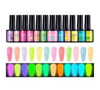 Vernis À Ongles Phosphorescent - Pigmentée Gel Lumineuse, Revêtement Portable Pour Ongles, Ensemble De 12 Pièces, Finition Brillante Et Éclatante, Émail Veilleuse Radieuse | Spectacles Sur Scè