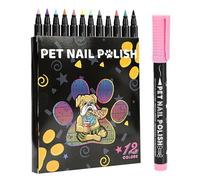 Vernis à ongles pour chien, vernis à ongles pour animaux de compagnie - Marqueurs de vernis à ongles à pointe 12 pièces - Ensemble de stylos créatifs pour chiens, marqueurs de vernis à ongles à pointe