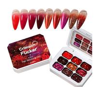 Vernis à Ongles Rouge,18ml Noël Séchage Rapide 9 Panneaux Fournitures de Beauté,Vernis Gel Rouge à Paillettes | Pour Salon Maison Voyage Mariage Spa Soins Fêtes Vacances d'Été