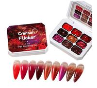 Vernis à Ongles Rouge | 18ml Pour Noël, À Séchage Rapide, Kit De Neuf Couleurs | Vernis à Ongles Gel Rouge Foncé | Pour Noël, Vacances, Mariage, Fête, Été, Quotidien, Voyage, Spa Et Manucure