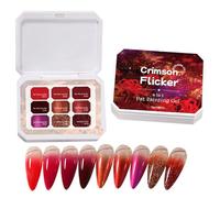 Vernis à Ongles Rouge,18ml Pour Noël, À Séchage Rapide, Kit De Neuf Couleurs - Vernis Gel Foncé,Pour Soins Manucure Salon Maison Voyage Mariage Spa Fête Vacances Été Quotidien