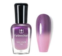 Vernis à ongles rouge nacré longue durée à base d'eau - Vernis à ongles à changement de couleur - Noir et blanc - Contrôle de la température