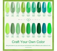Vernis à Ongles Semi Permanent - Lavender Violets - Vert - 12 Pcs - 5 ml - Base et Top Coat Inclus